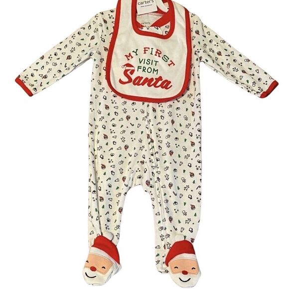 Carter’s Christmas Pajamas 6 Months Baby's 1st Xmas New - Picture 1 of 3